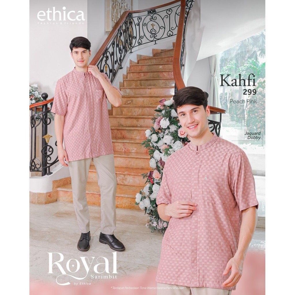 ETHICA KAHFI 299 Peach Pink - Baju Muslim Koko Muslim Pakaian Muslim Pria Dewasa Kekinian Koko Lenga