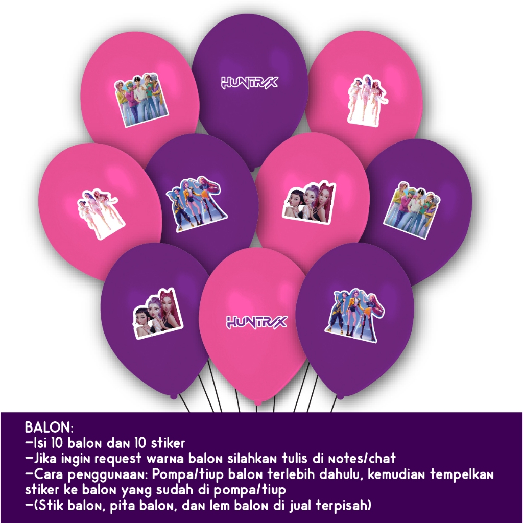 BALON KPOP DEMON HUNTER PAKET DEKORASI ULANG TAHUN BANNER TOPPER CAKE ULTAH PLASTIK SNACK GOODIE BAG