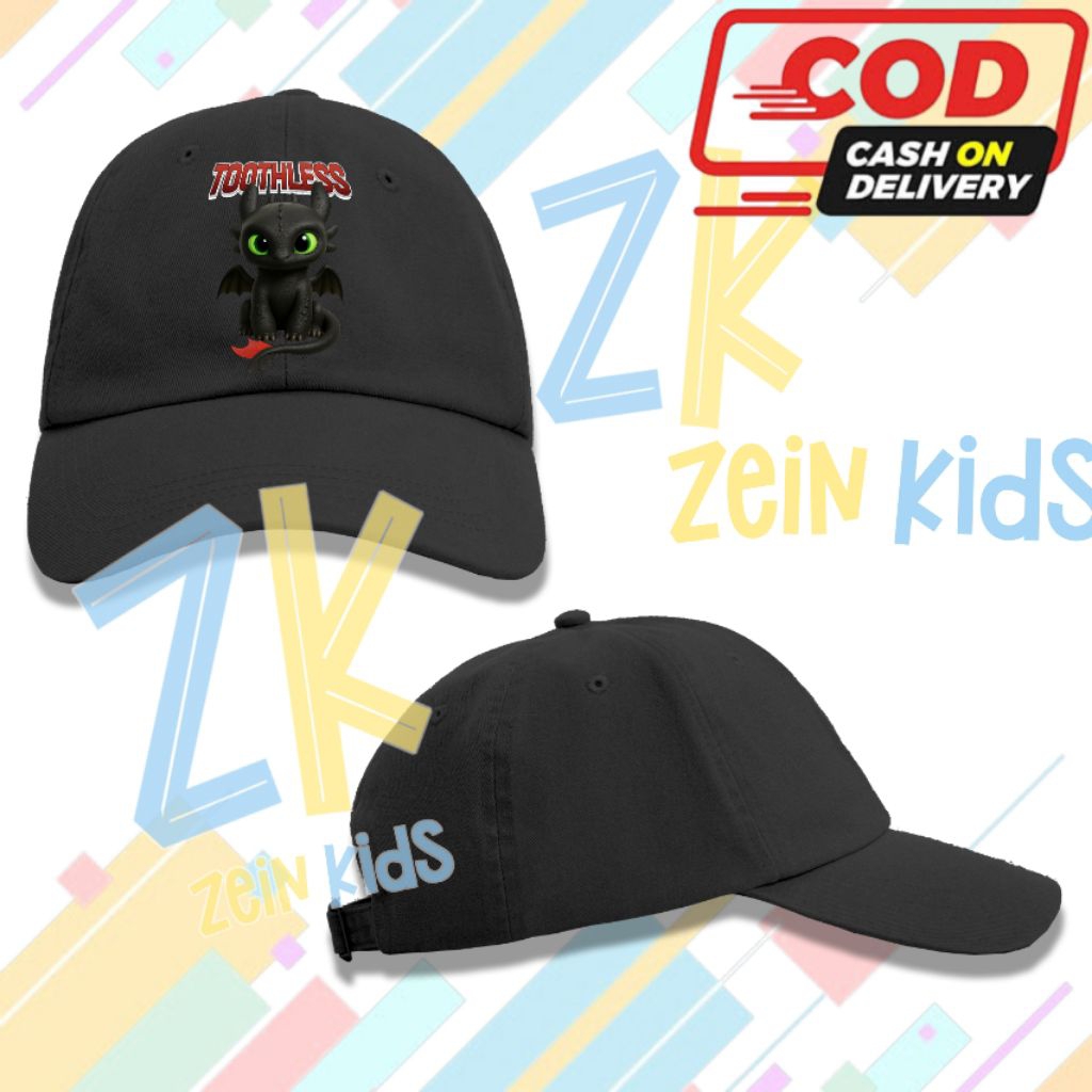 Topi Anak Toothless - Topi Baseball Anak Toothless - Aksesoris Anak Toothless