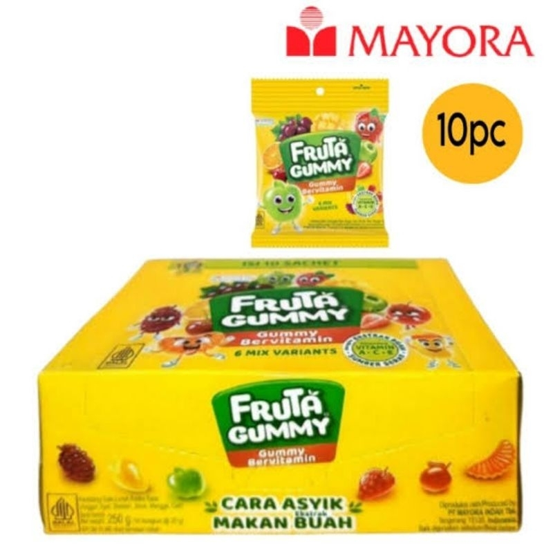 

Fruta Gummy 1 Pack Isi 10 Sachet @25gr (Grosir)