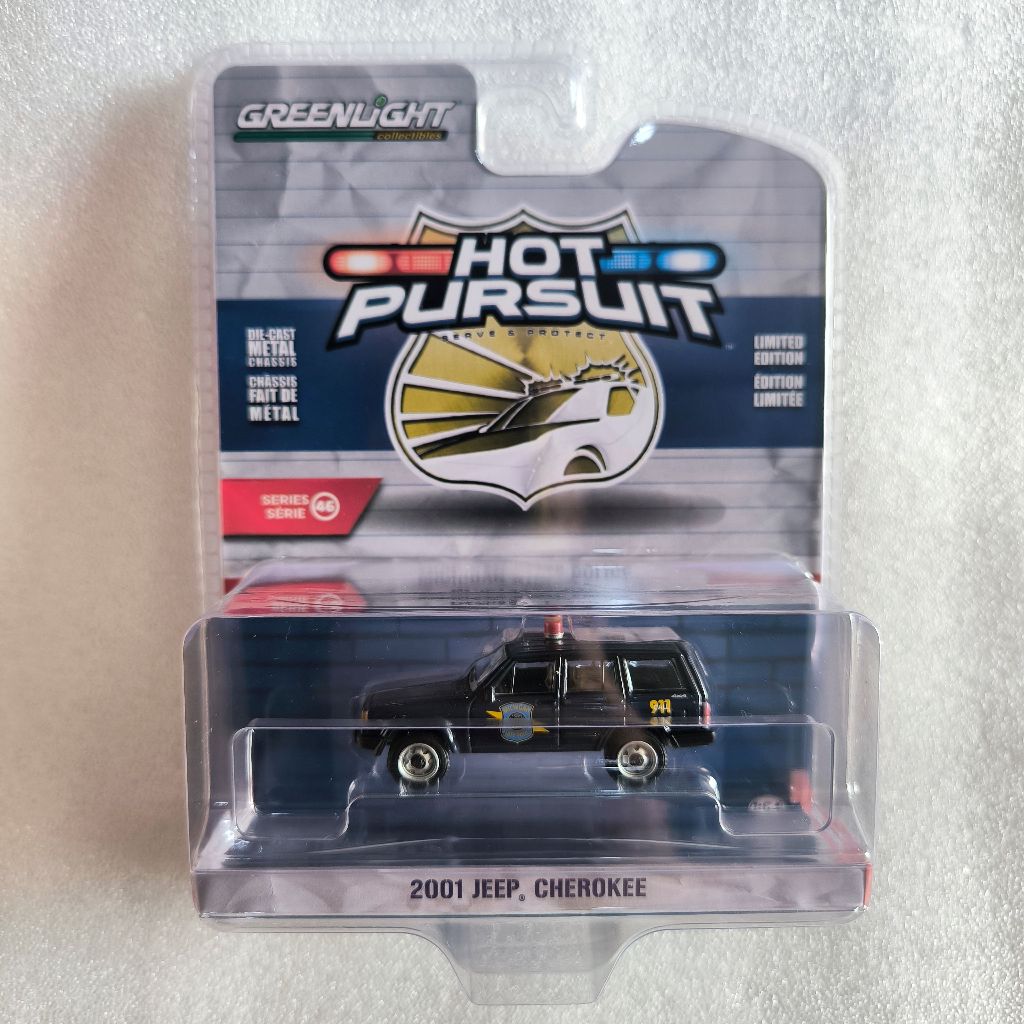 GREENLIGHT HOT PURSUIT 46 - 2001 JEEP CHEROKEE - MICHIGAN STATE POLICE - MICHIGAN USA