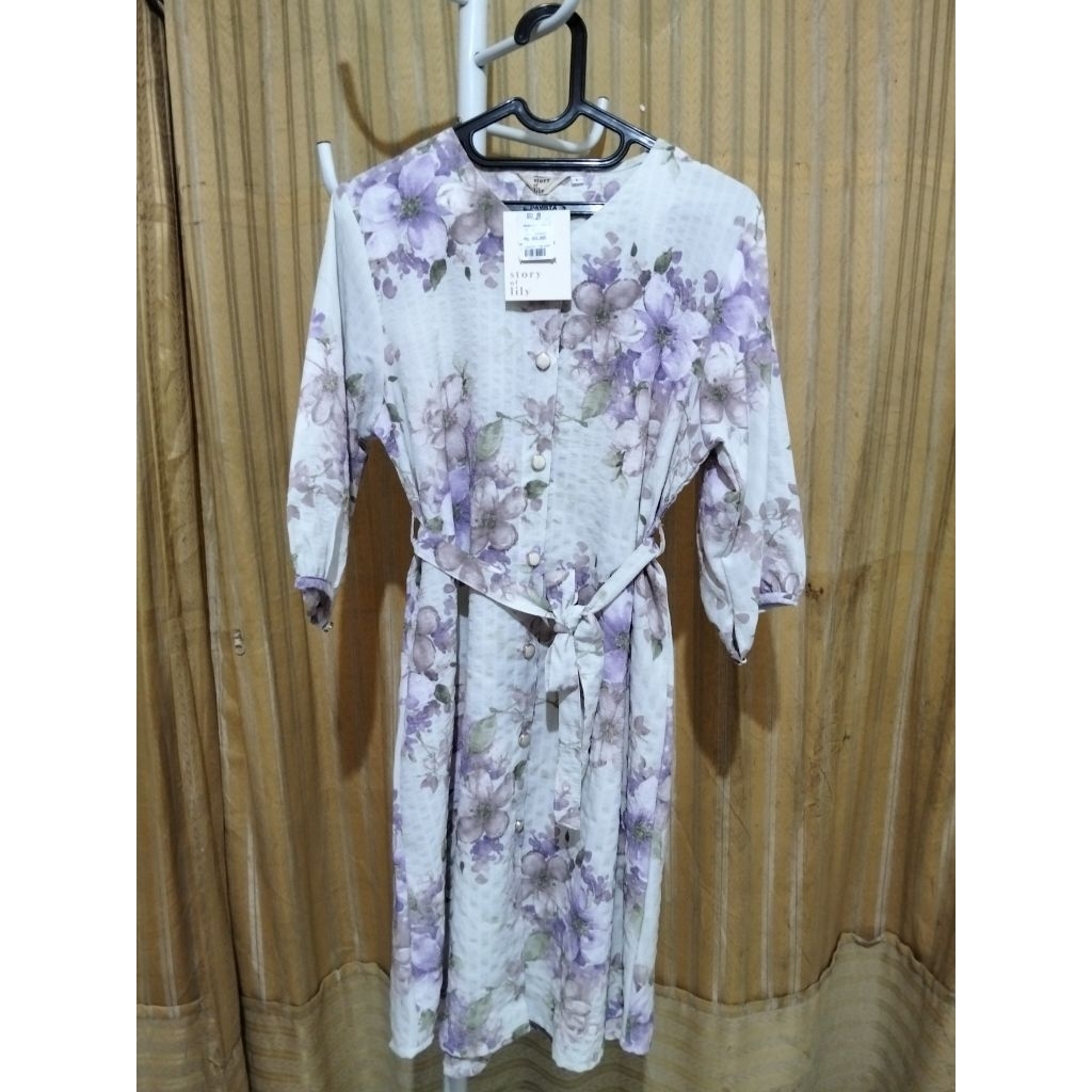 Dress Wanita Vintage Bunga ORI Story Of Lily New Tag