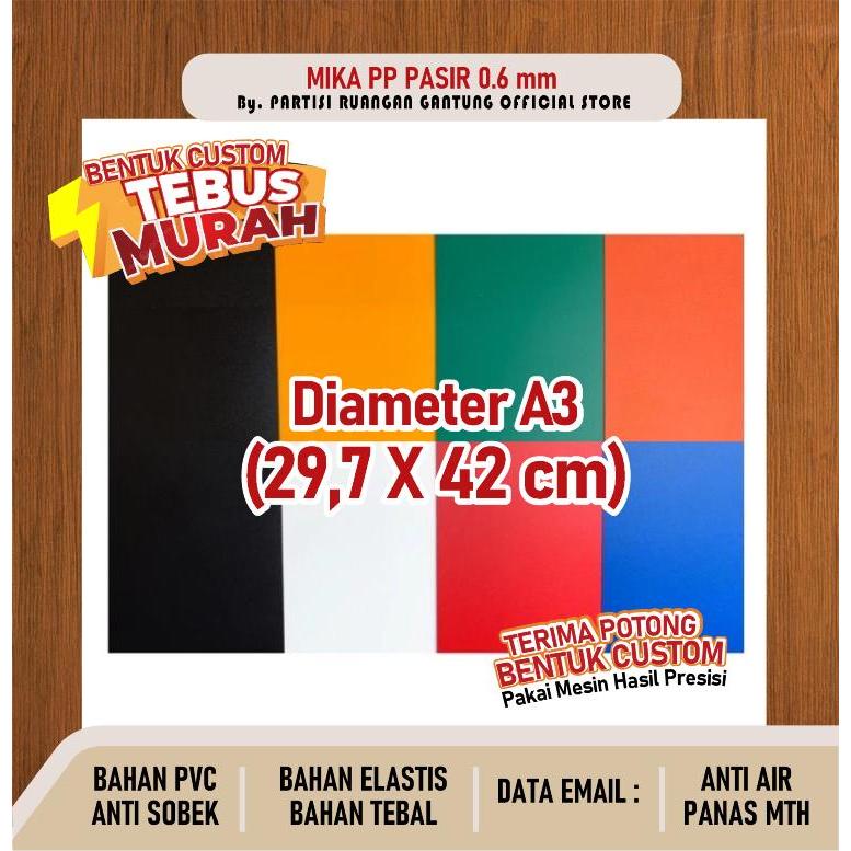 

Plastik Map Bantex Mika doff pp pasir bisa potong custom tebal 0.60mm ukuran A3