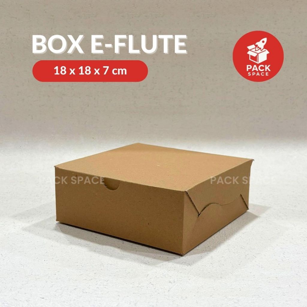 

Box Kardus E-Flute Coklat Untuk Packaging Olshop Sovenir Baju Kotak Kado Hampers Snack 18x18x7 CM
