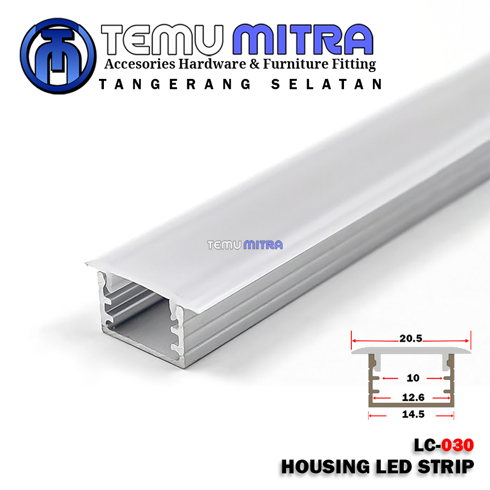 Rumah lampu LED STRIP/ Cover LED Strip panjang 3 meter (Alumunium)