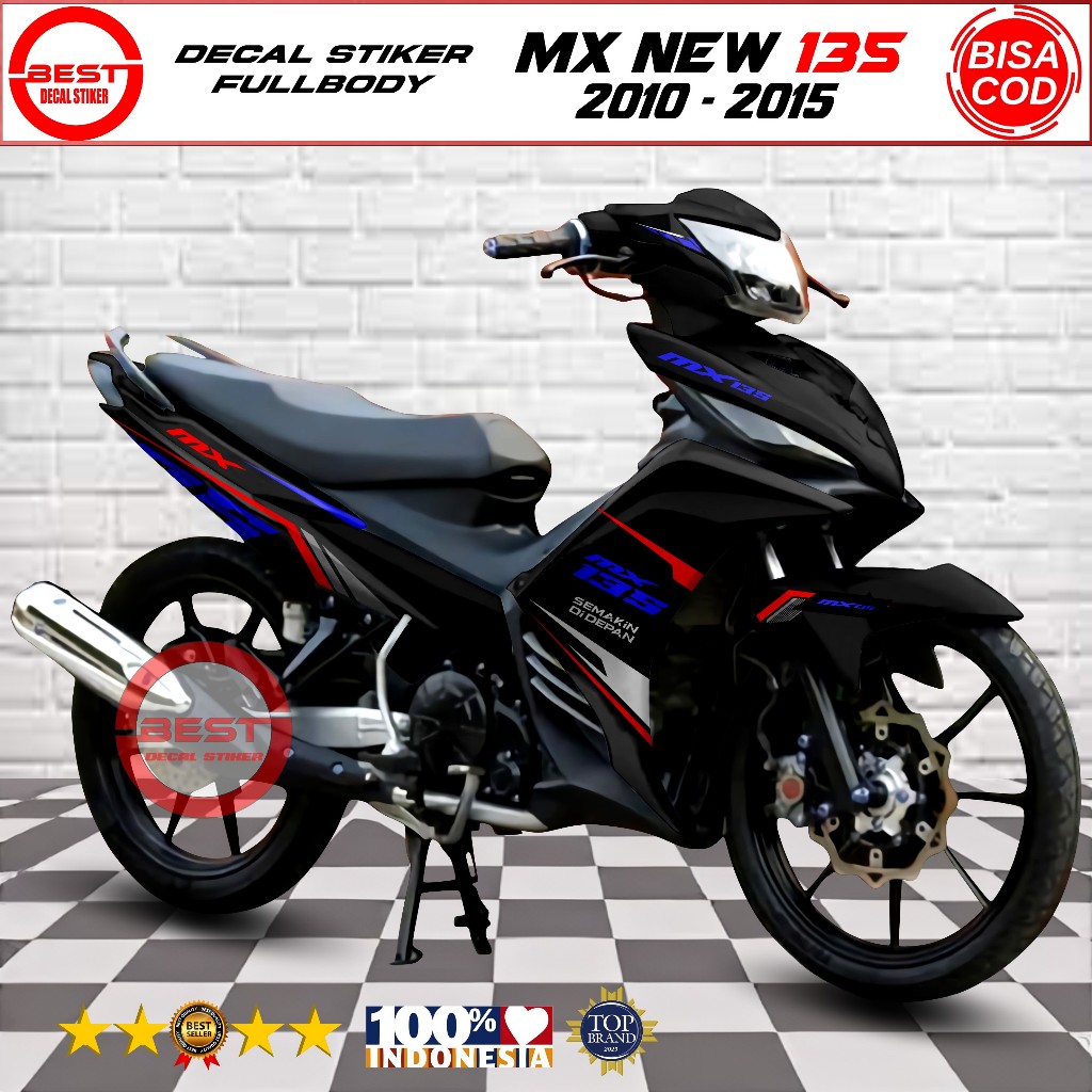 Decal Jupiter MX NEW 135 Full Body Desain Custom Racing BDS0247 - Variasi Stiker Motor MX NEW 135