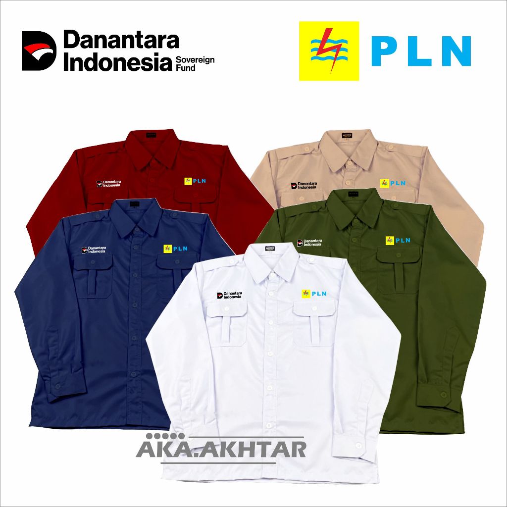 KEMEJA PLN DANANTARA LENGAN PANJANG - KEMEJA DANANTARA PLN FULL BORDIRAN - SERAGAM DANANTARA PLN - B