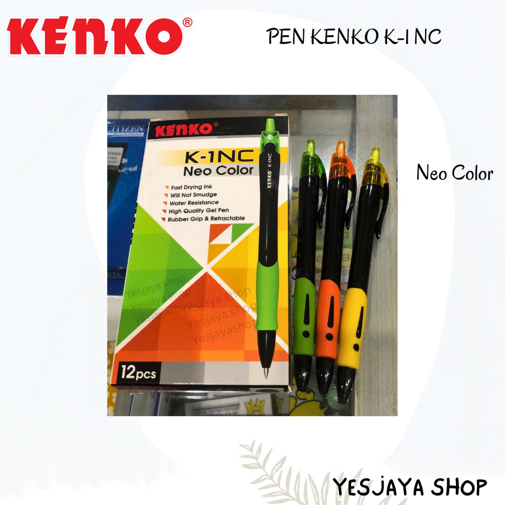 

{12 pcs} Pen Gel Kenko K-1 NC Neo Color 0.5mm / Pulpen Gel Kenko 1 lusin / Pen Kenko K1 Neo Color / Pen Kenko Gel / Pen Kenko Lusinan