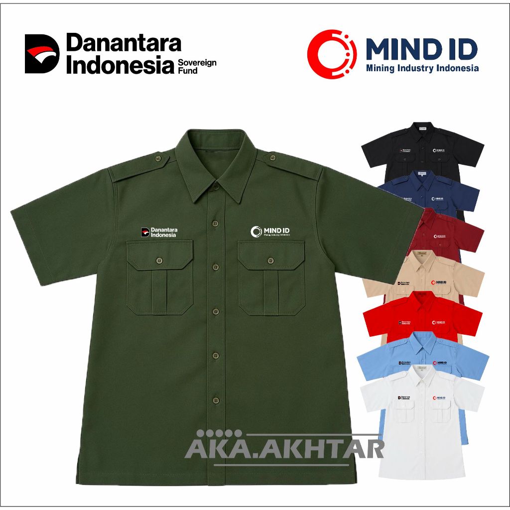 kemeja mind id danantara lengan pendek - kemeja danantara mind id full bordiran - seragam danantara 