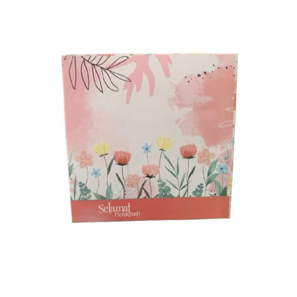 

50 Pcs Dus Nasi Tebal Uk 20x20x7 | Dus Kue Motif Bunga | Kardus Nasi | Kardus Kue |