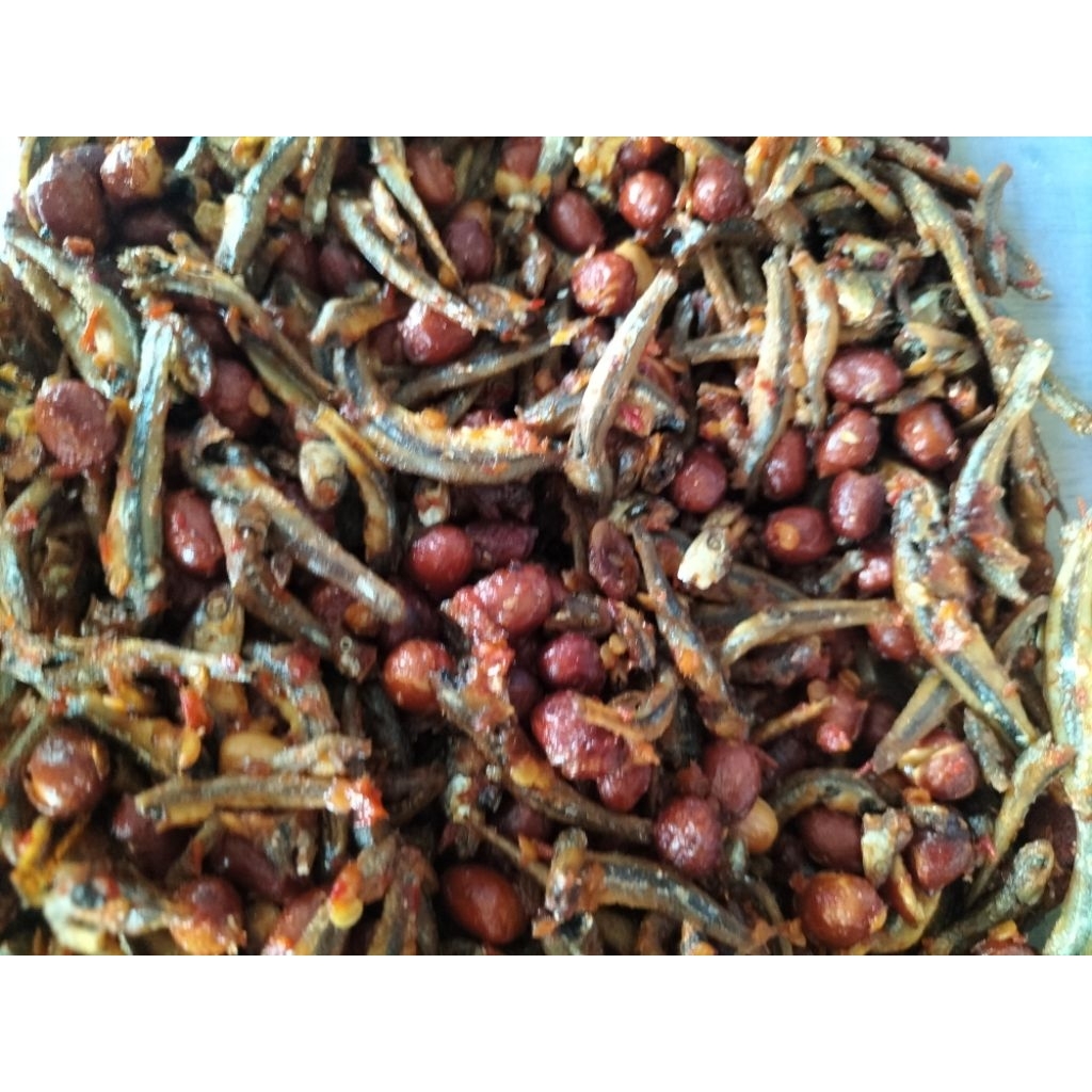 

sambel ikan asin teri ,ikan asin sepat , siap makan pedas lezat kemasan 450gram