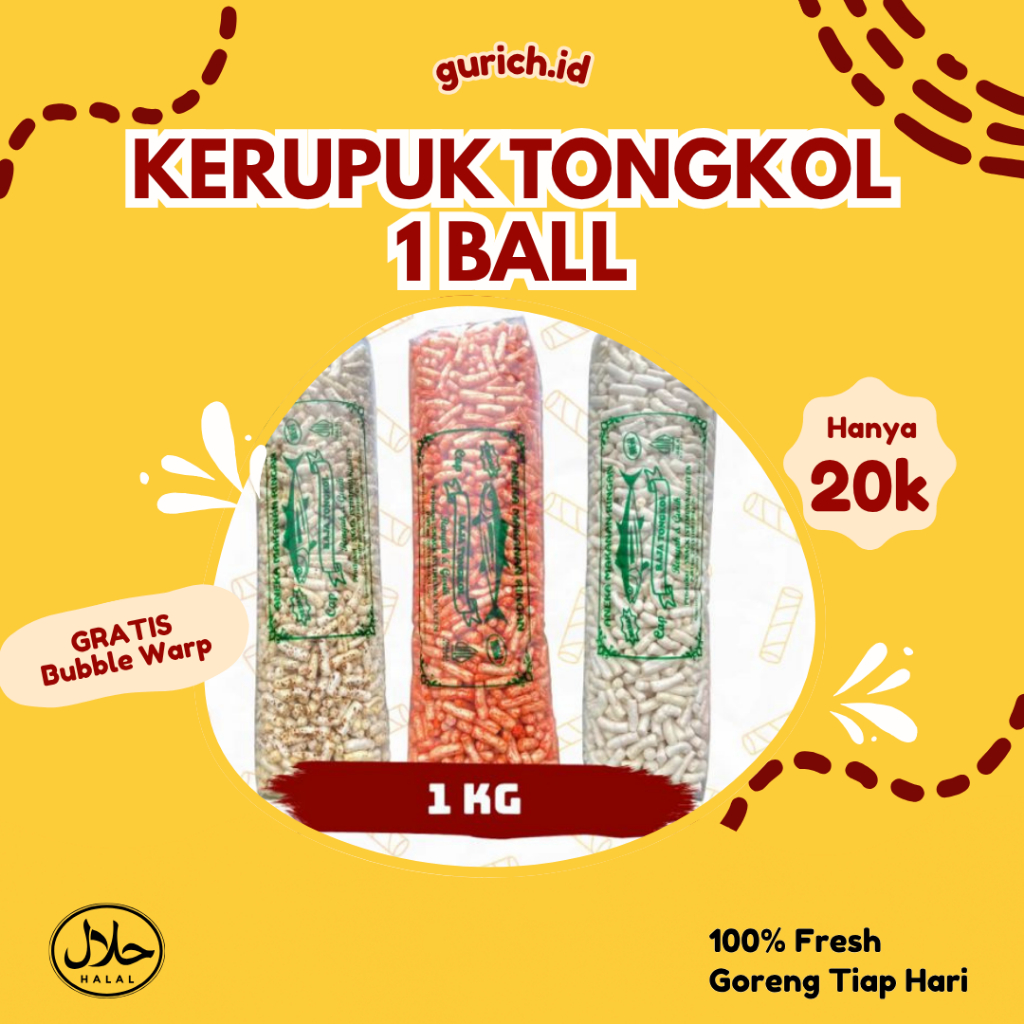

1 BALL KERUPUK TONGKOL 1 KG ALL VARIAN CEMILAN KERIPIK MAKANAN