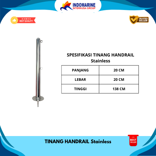 INDOMARINE TIANG HANDRAIL STAINLESS (KUBUS APUNG,DERMAGA APUNG,KERAMBA JARING APUNG,FLOATING DOCK)