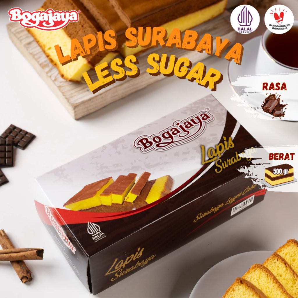 

BOGAJAYA Kue LAPIS SURABAYA LESS SUGAR 425Gr Siap Makan Oleh Oleh Surabaya