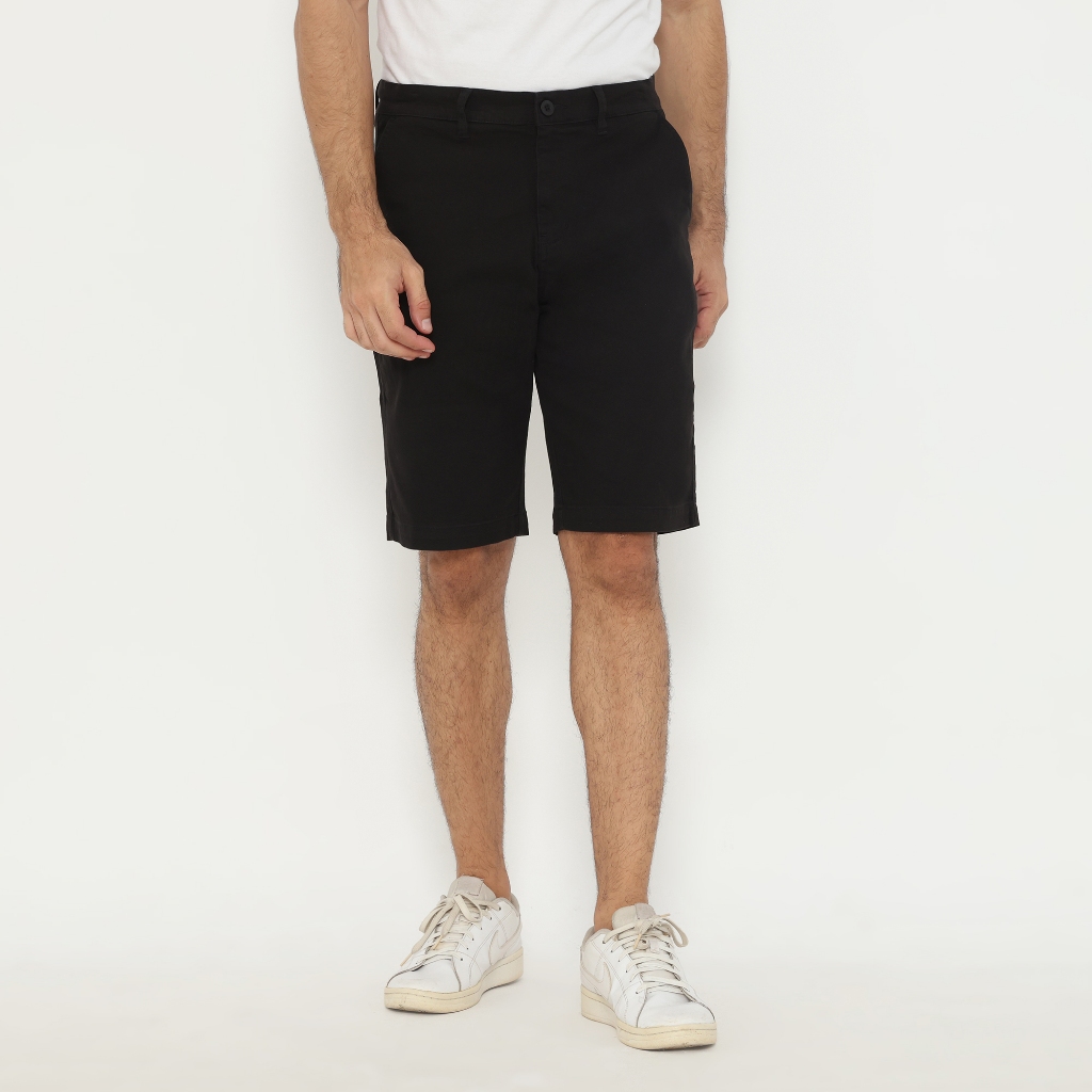 Platini Celana Chino Pendek Pria Slim Fit Hitam 5361