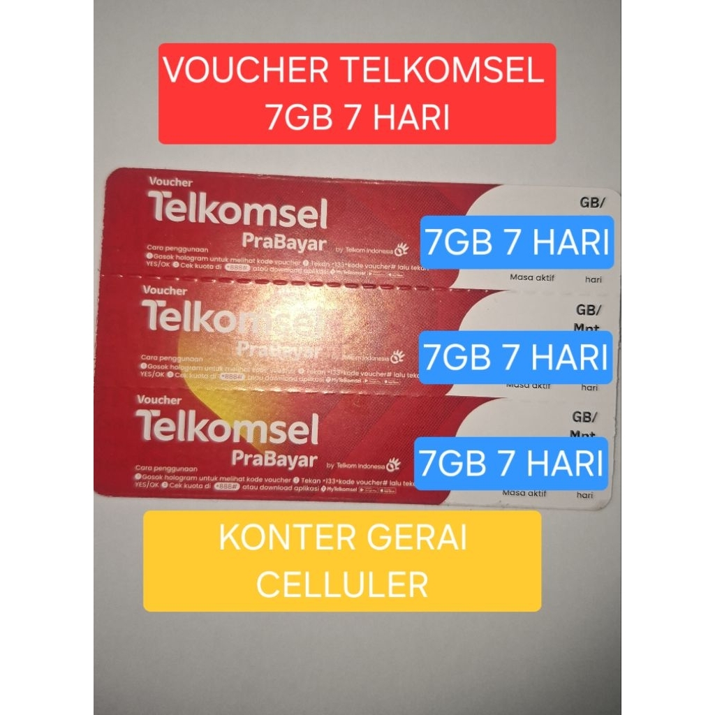 VOUCHER TELKOMSEL 7GB 7 HARI