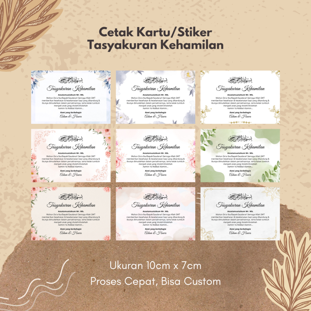 

Custom Tasyakuran bulan kehamilan Cetak Kartu Cetak Stiker 7 bulanan 4 bulanan kawaiifuku