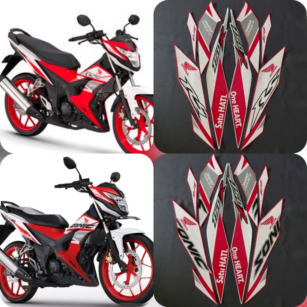 striping sonic 150 r sonic RS  2018 2019 hitam list merah body standar kualitas terbaik