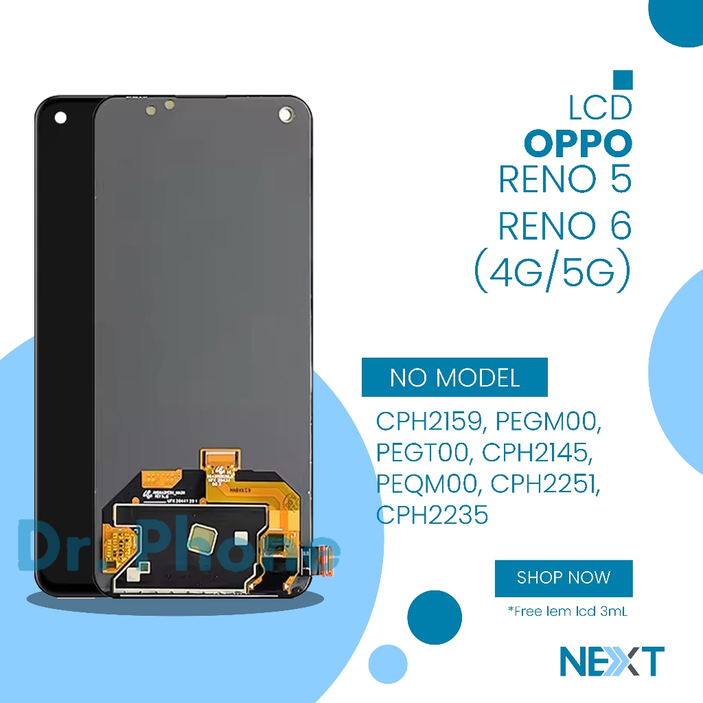 LCD Reno 5  / LCD Reno 6 (4G / 5G) - Finger Print Fullset Touchscreen
