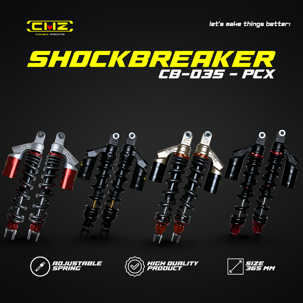 CMZ SHOCKBREAKER PCX 160 365MM SUSPENSI SKOK BELAKANG TABUNG ATAS MOTOR