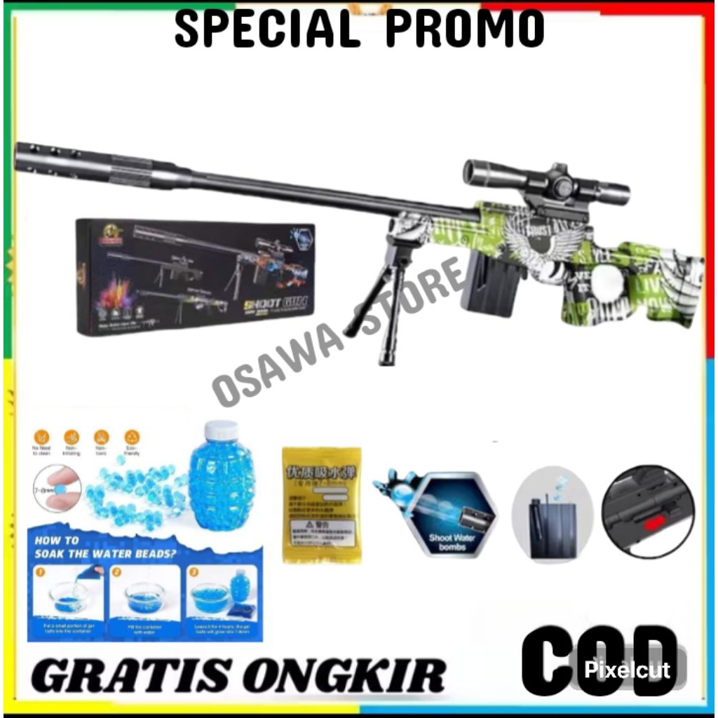 Mainan Anak Luar Ruangan Water Gell Eletrick ABS SNI/MAINAN PISTOL PISTOLAN TEMBAK TEMBAKAN  ANAK LA