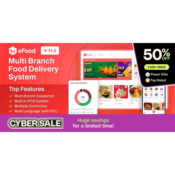Source Code Aplikasi eFood v11.4 - Aplikasi Pengiriman Makanan + Admin Laravel & Kurir