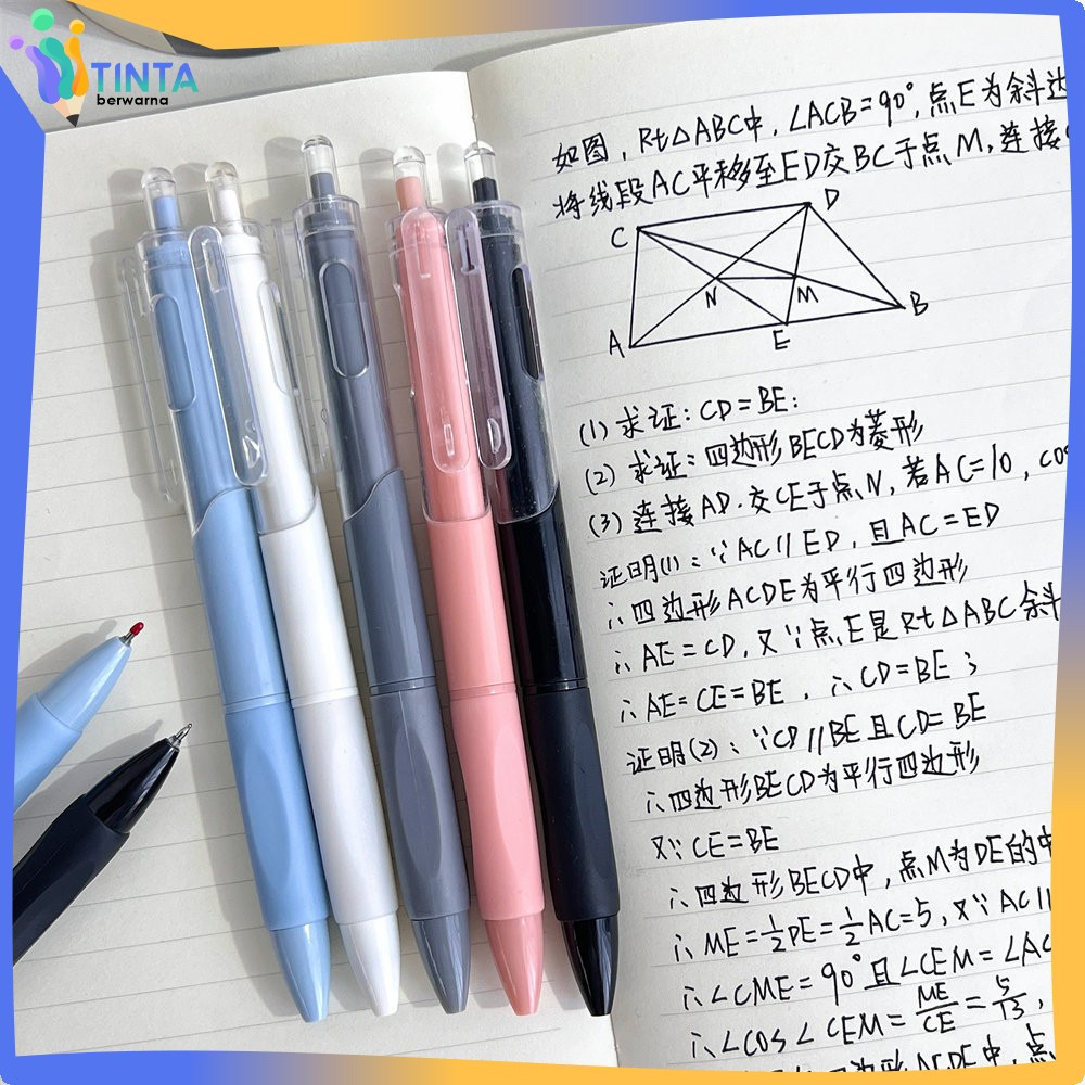 

Pulpen Mekanik ST Cepat Kering 0.5MM / Pena Hitam Cetekan Netral / Retractable Pen Student Tinta Berwarna A100