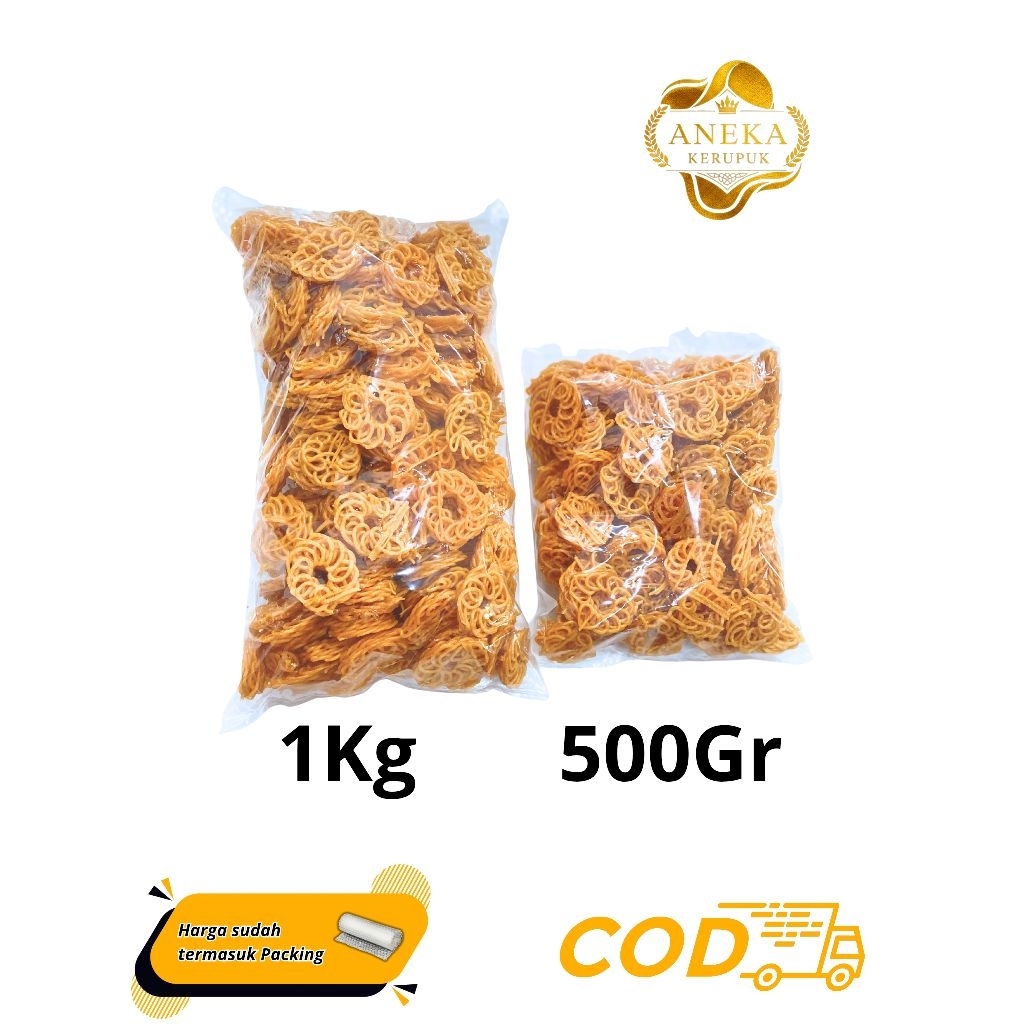 

KERUPUK MENTAH / KRECEK KERUPUK UYEL COKLAT / KRECEK KERUPUK MAWAR COKLAT RASA IKAN