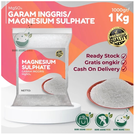

Garam Inggris 1 KG / Epsom Salt PURE 100% / Magnesium Sulfat 1KG