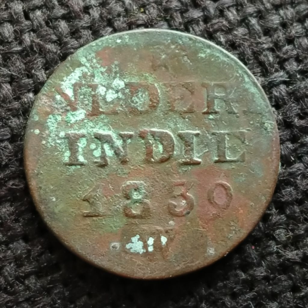 Koin Kuno Nederl Indie 1 Cent / 1 Duit tahun 1839 W