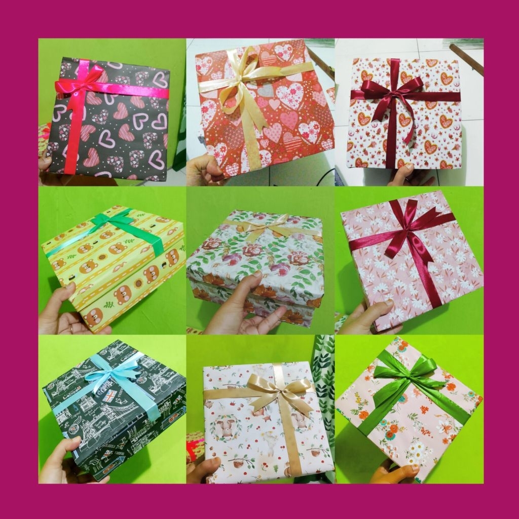 

KOTAK KADO MOTIF 22X22X8 BOX HADIAH TERMURAH