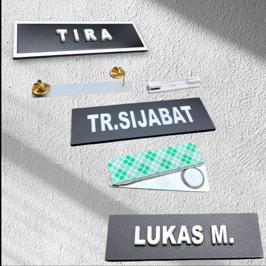 

nametage ukuran 2,5×8 | nametage standar TNI | nametage ukuran besar doff & glossy