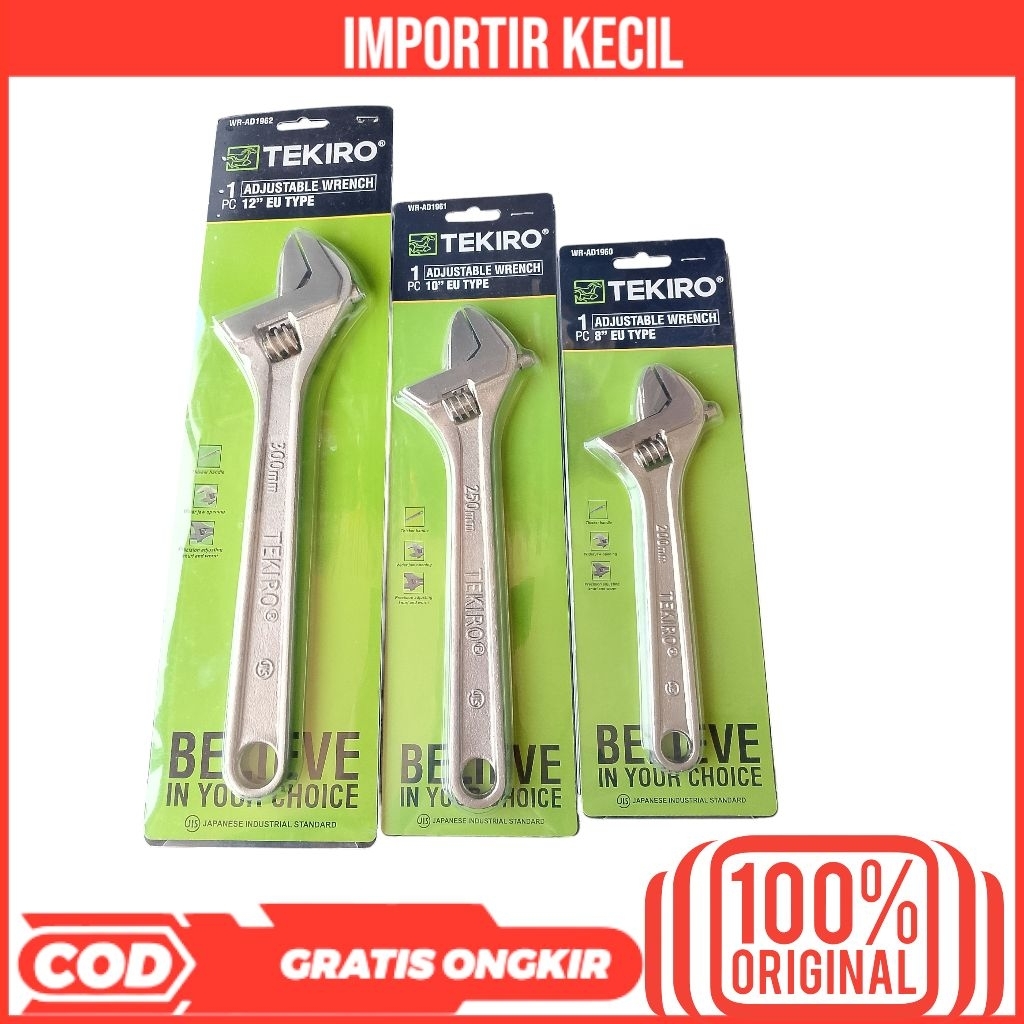 TEKIRO KUNCI INGGRIS 8" 10" 12" TEKIRO KUNCI INGGRIS 8 INCH 10 INCH 12 INCH