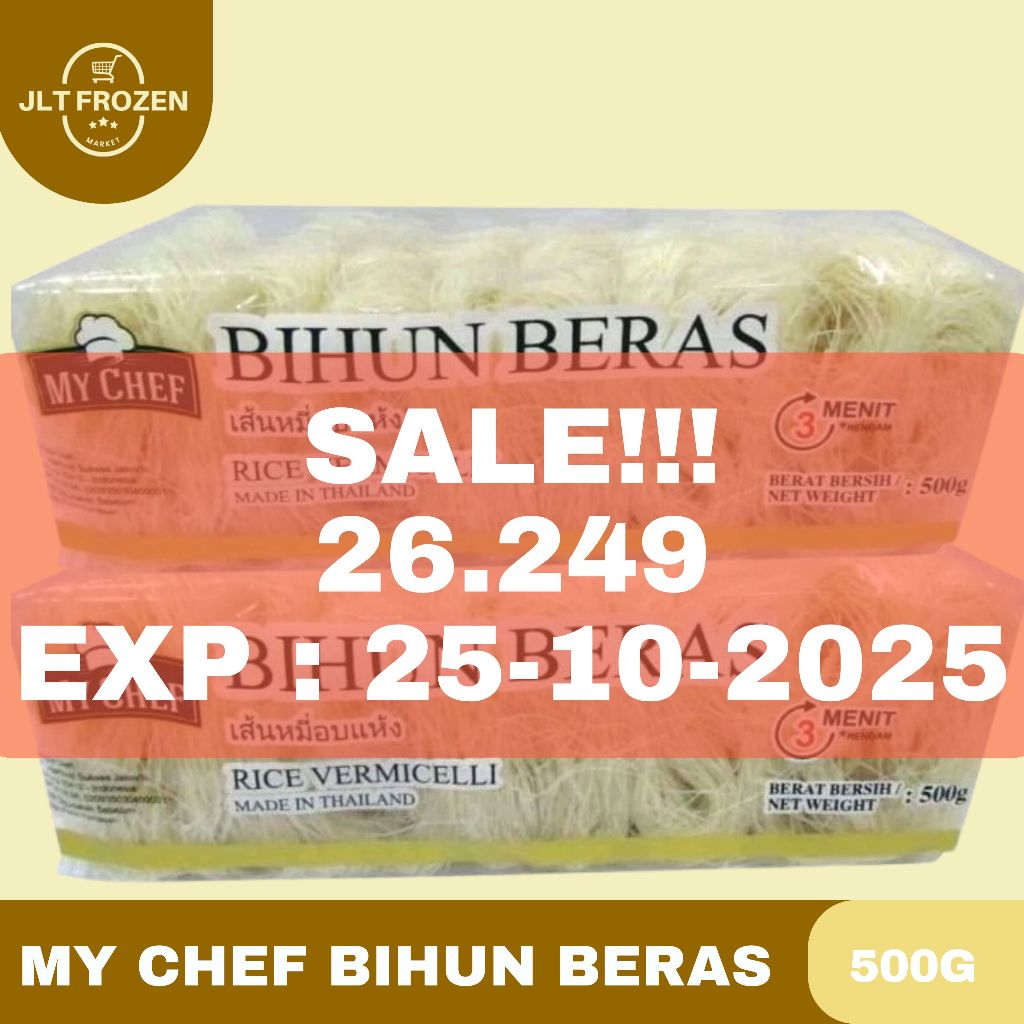 SALE EXP [ 25-10-2025 ] My Chef Bihun Beras 500g - Rice Vermicelli / Bihun Beras / Mie Beras
