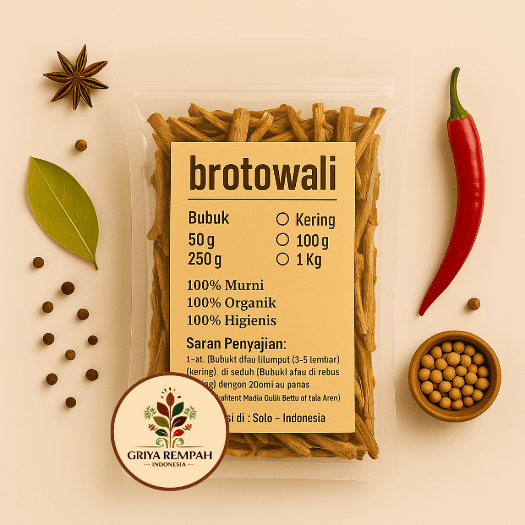 

BROTOWALI KERING 1 KG – Bratawali Ramuan Rempah Herbal Alami untuk Vitalitas dan Kesehatan Jamu Tradisional Simplisia Tinospora cordifolia
