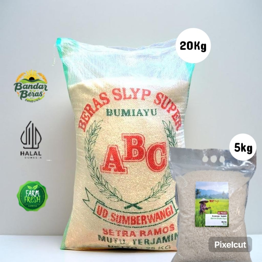 

Beras Setra Ramos SLYP Super Cap ABC Bumi Ayu 5kg dan 20kg