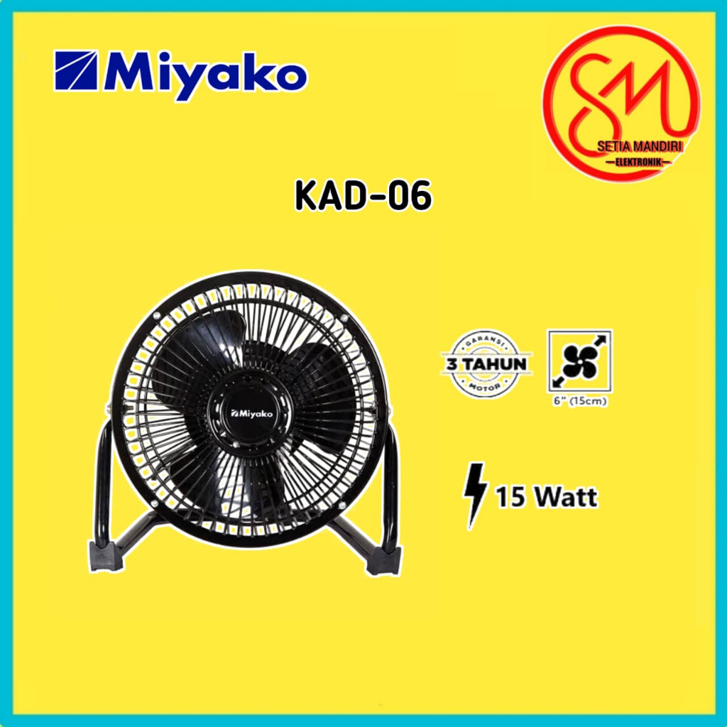 KIPAS ANGIN MIYAKO BESI 6 INCH KIPAS MEJA MINI KECIL DESK FAN KAD 06