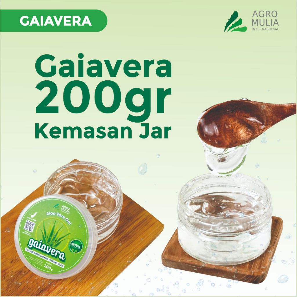 Gaiavera Gel Lidah Buaya Asli untuk Wajah dan Rambut  - 200gr - BPOM - HALAL