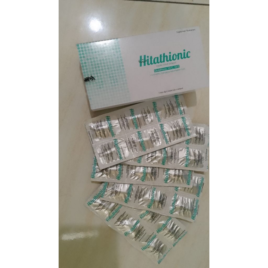 hitathionic glutathione 500mg suplemen whitening original