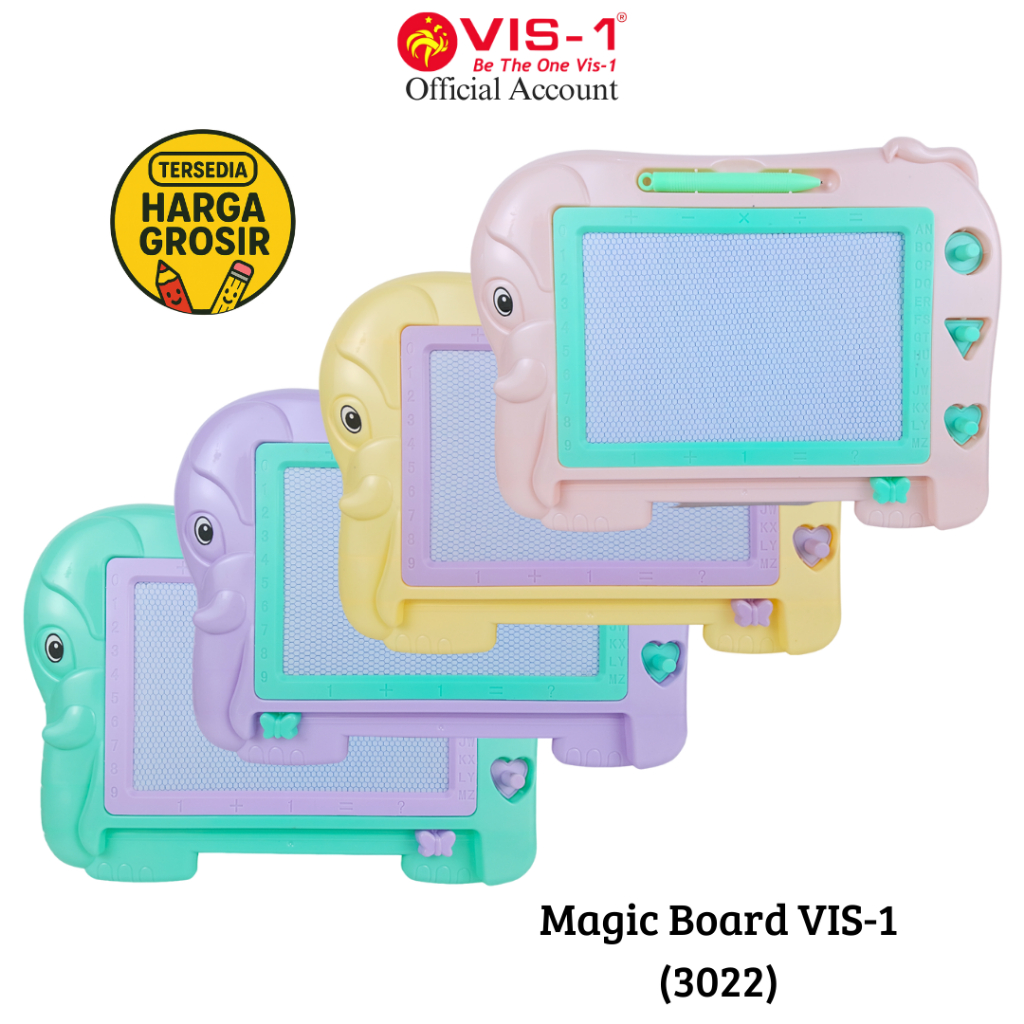 

VIS-1 Papan Tulis Magnet Jalan / Magic Board Magnet motif Gajah 3022