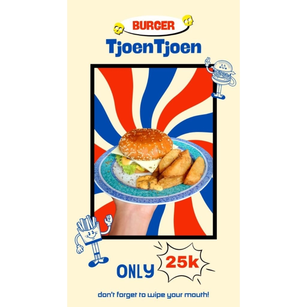 

Paket Beef Burger Blackpaper Cheese + Fried Fries