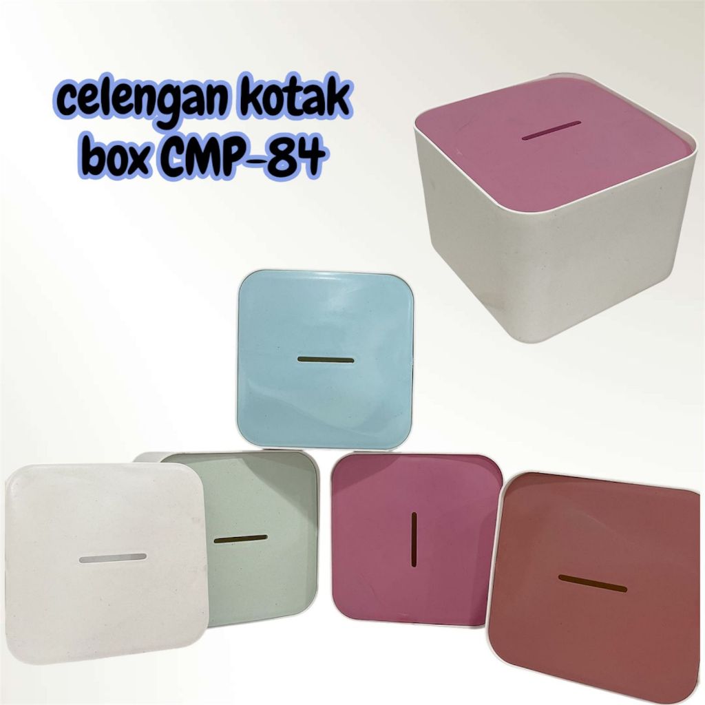 CELENGAN KOTAK BOX CMP-84 / CELENGAN PLASTIK TUTUP BUKA PASANG/BOX CELENGAN