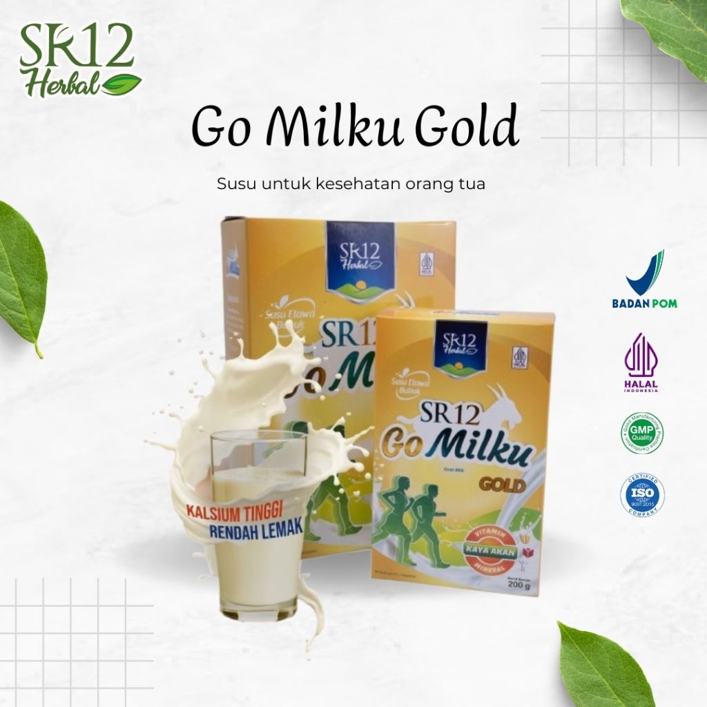 

SR12 Go Milku Gold (SUSU KAMBING ETAWA PREMIUM TINGGI KALSIUM) _200gr_600gr_1 sachet|