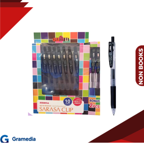 

Gramedia Medan - Zebra Sarasa Clip 05 Black Set 10 Pcs