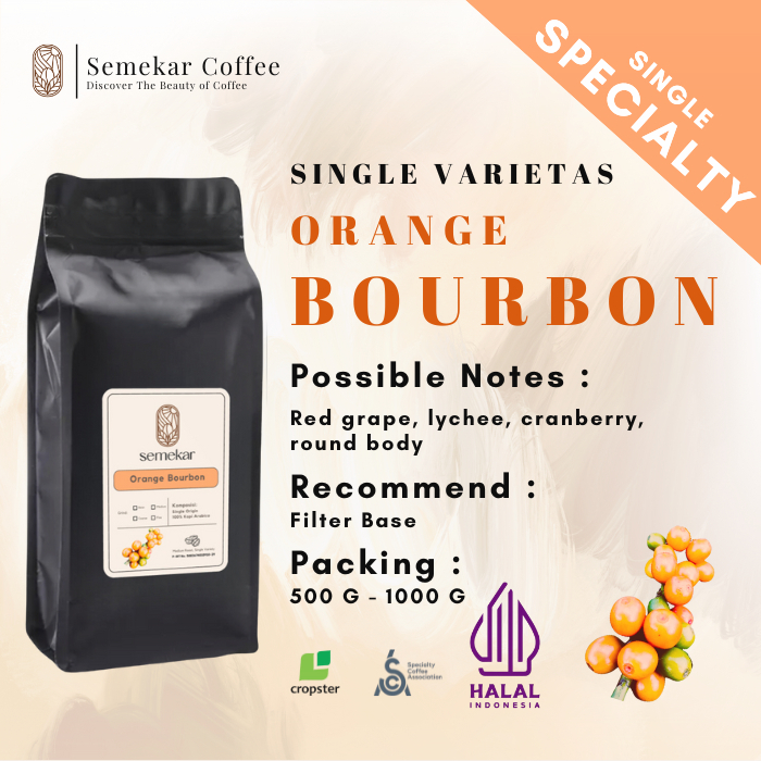 

Semekar Coffee - Orange Bourbon Kopi Natural Process Roasted Beans - 500G & 1000G