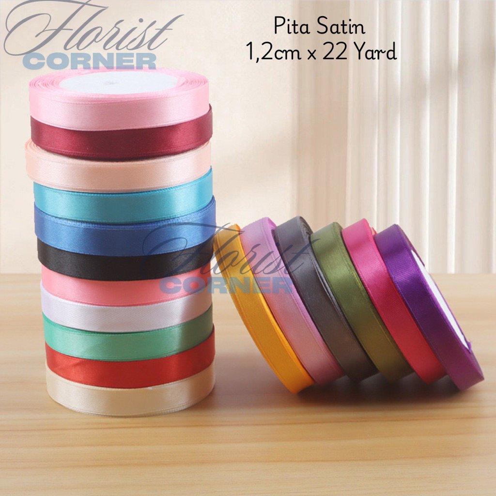 

[ Roll ] Pita Satin 1,2cm / Ribbon / Pita Hampers Kado Gift Buket Bunga