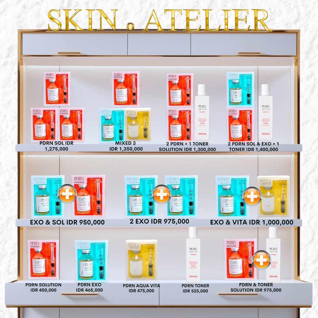 4 Choice & Kombo Hemat Dermaline PDRN Salmon DNA Serum PDRN SOL / PDRN EXO / AQUA VITA / PDRN TONER