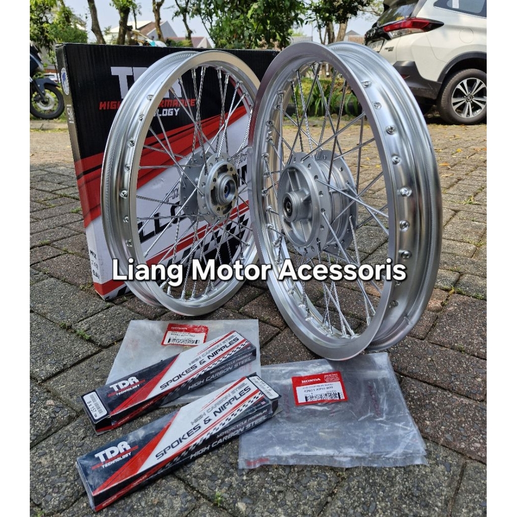 Sepaket Velg Jari2 TDR Ring 17 Tromol Original AHM - Honda Supra X 125 Old / Karisma