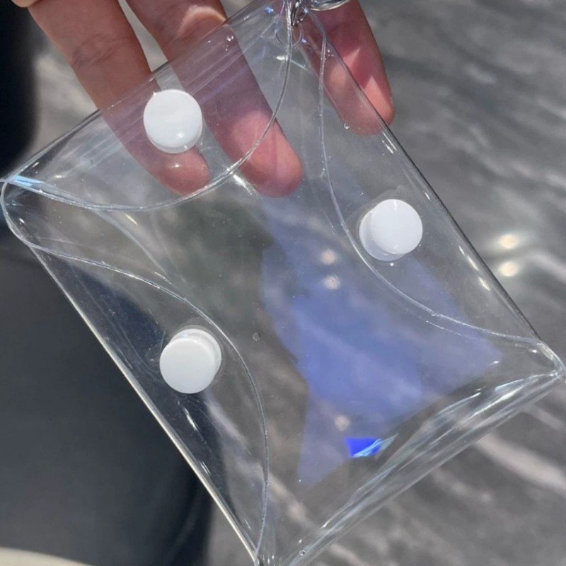 Tas PVC Pouch Serbaguna untuk Tempat Earphone Dompet Kartu Tas Gantungan Kunci