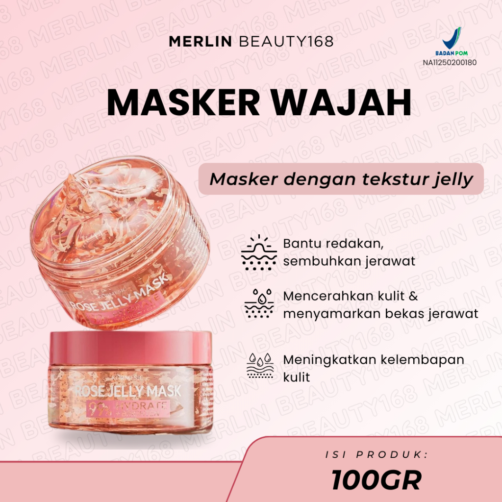 KORMESIC Rose Jelly Mask 100gr Masker Wajah